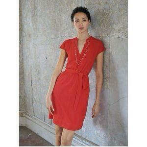 Anthropologie Maeve Odilia Shirtdress in Red size medium